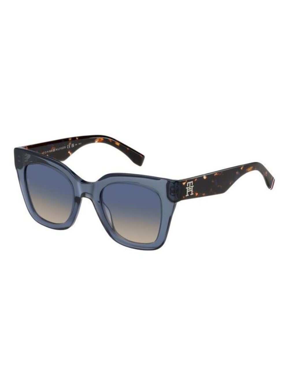 New Tommy Hilfiger Women's Sunglasses Blue Square Lens Acetate Frame TH 2051 S